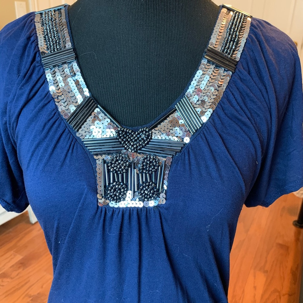 Buckle day trip blue sequin top